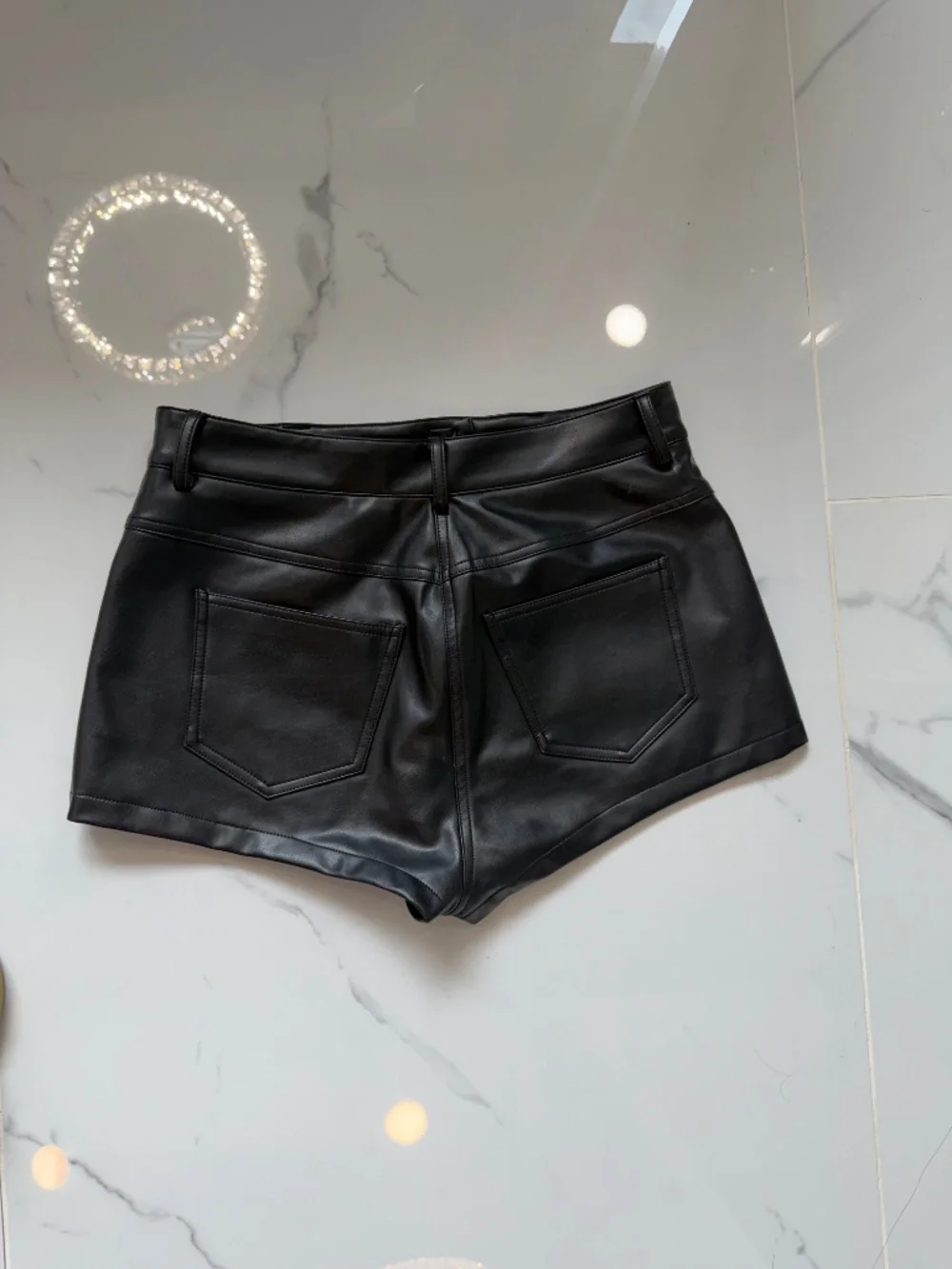 Norma Kamali Vegan Leather Shorts - Size Medium - Flattering!